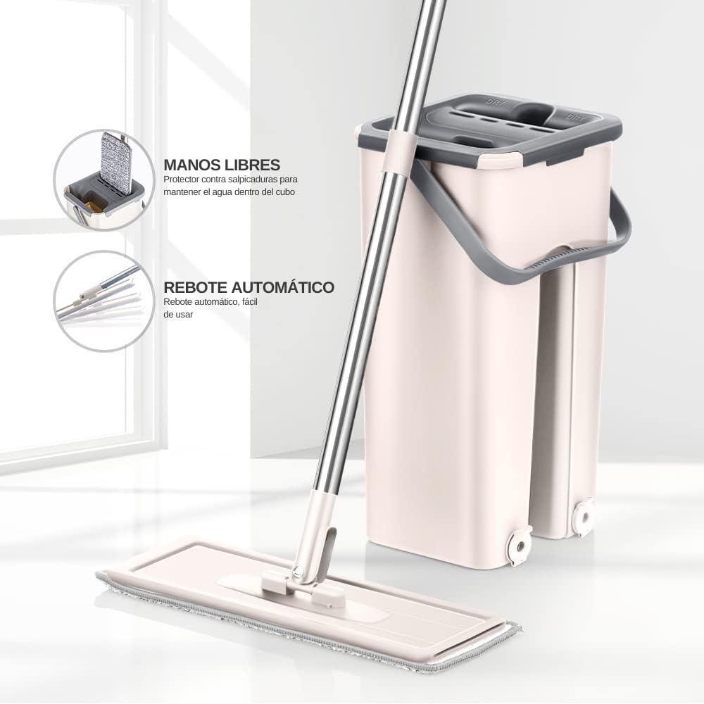 SuperMop - Mopa Fregona 360º con cubo auto-escurrible