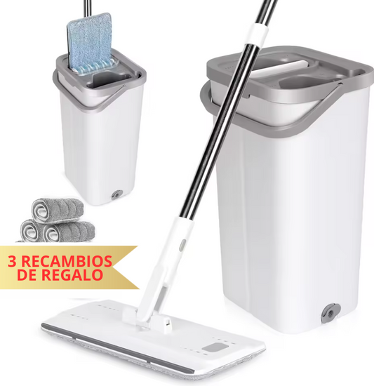 SuperMop - Mopa Fregona 360º con cubo auto-escurrible