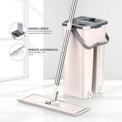 SuperMop - Mopa Fregona 360º con cubo auto-escurrible